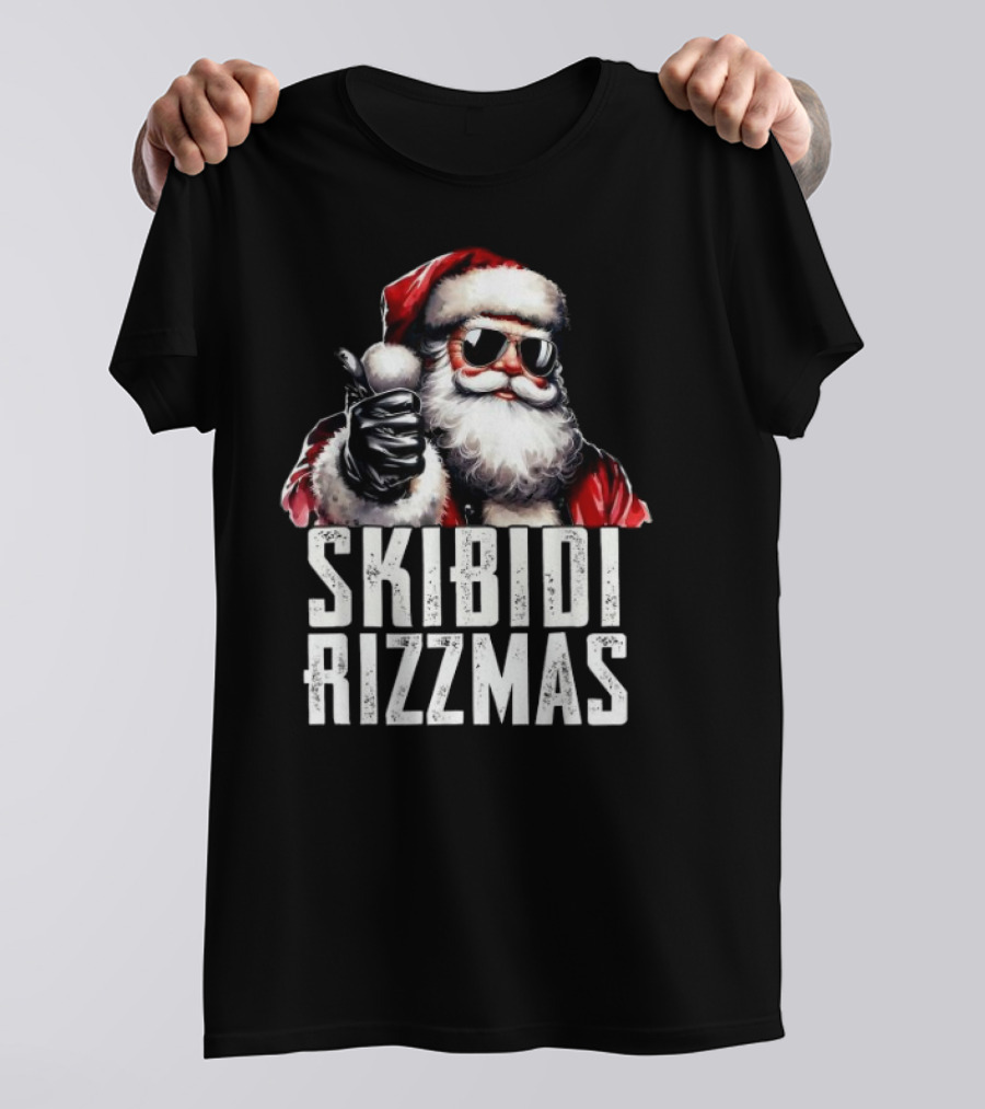 Skibidi Rizzmas Santa Claus Charisma Cool Christmas Rizz Kid T-Shirt