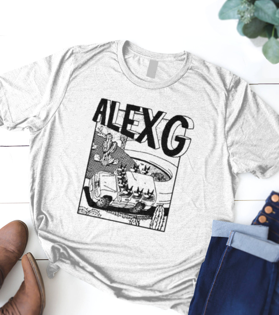 Alex G Car Road Adventure Cactus Desert Scene T-Shirt