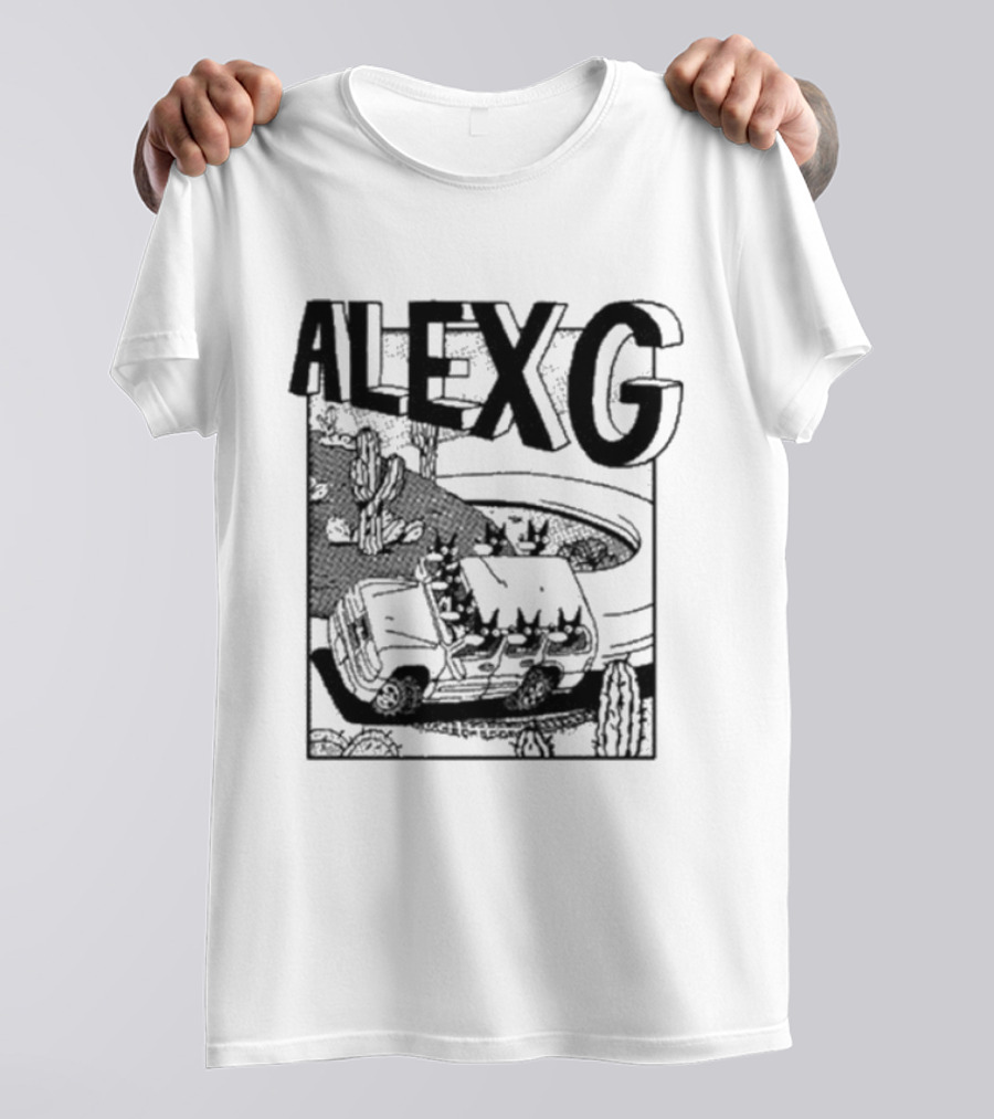Alex G Car Road Adventure Cactus Desert Scene T-Shirt