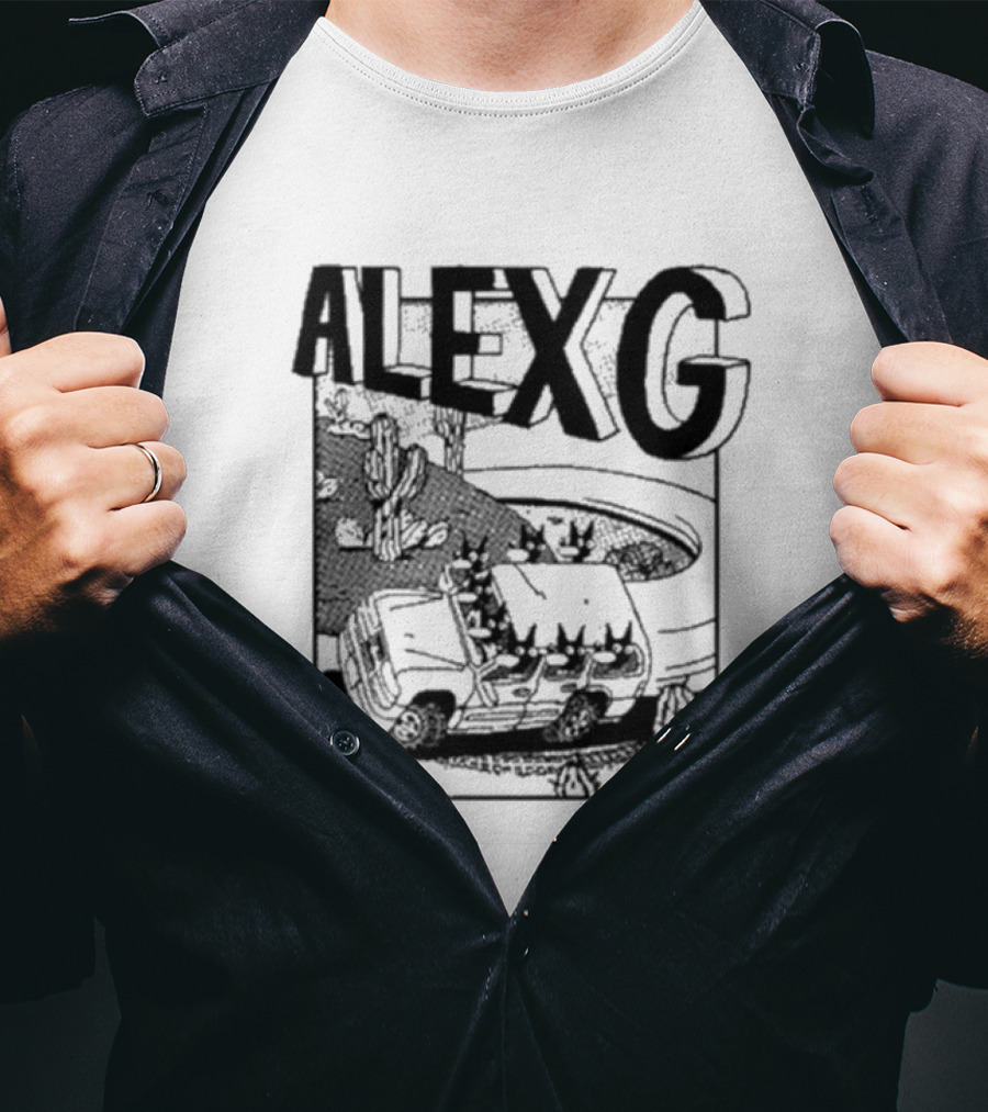 Alex G Car Road Adventure Cactus Desert Scene T-Shirt