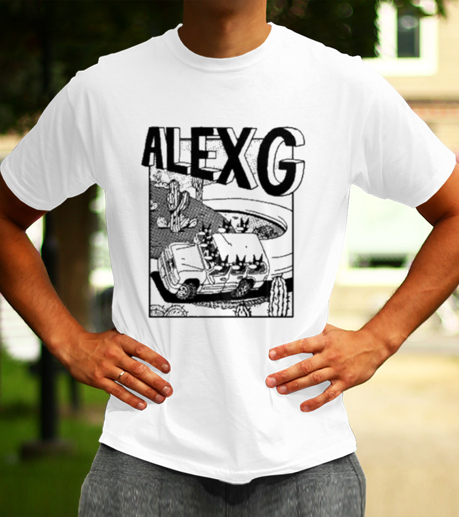 Alex G Car Road Adventure Cactus Desert Scene T-Shirt
