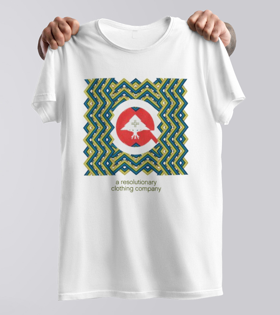Tribesmen Cycle A Resolutionary Clothing Company Bold Geometric Pattern With Red White T-Shirt