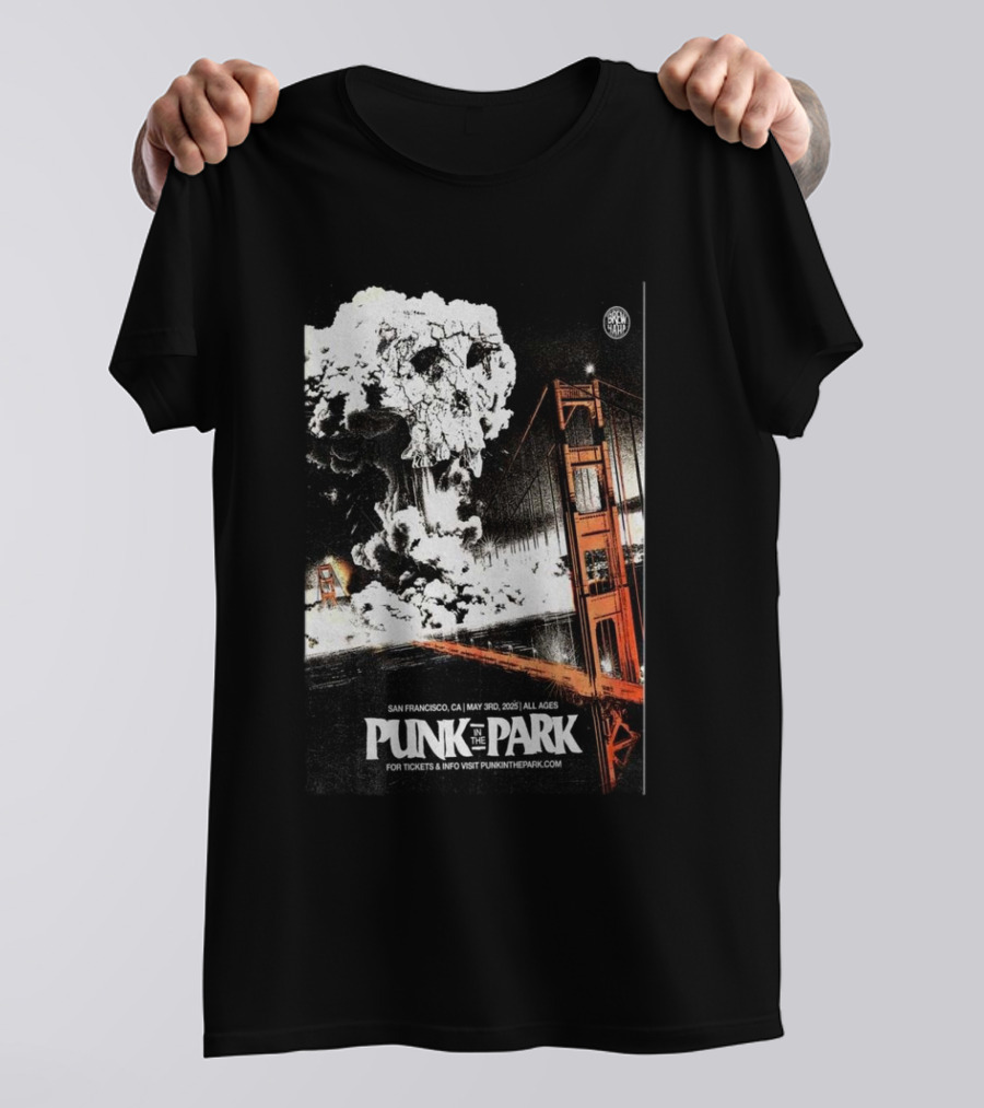 Punk In The Park San Francisco May 3 2025 Golden Gate Explosive Skull Event T-Shirt