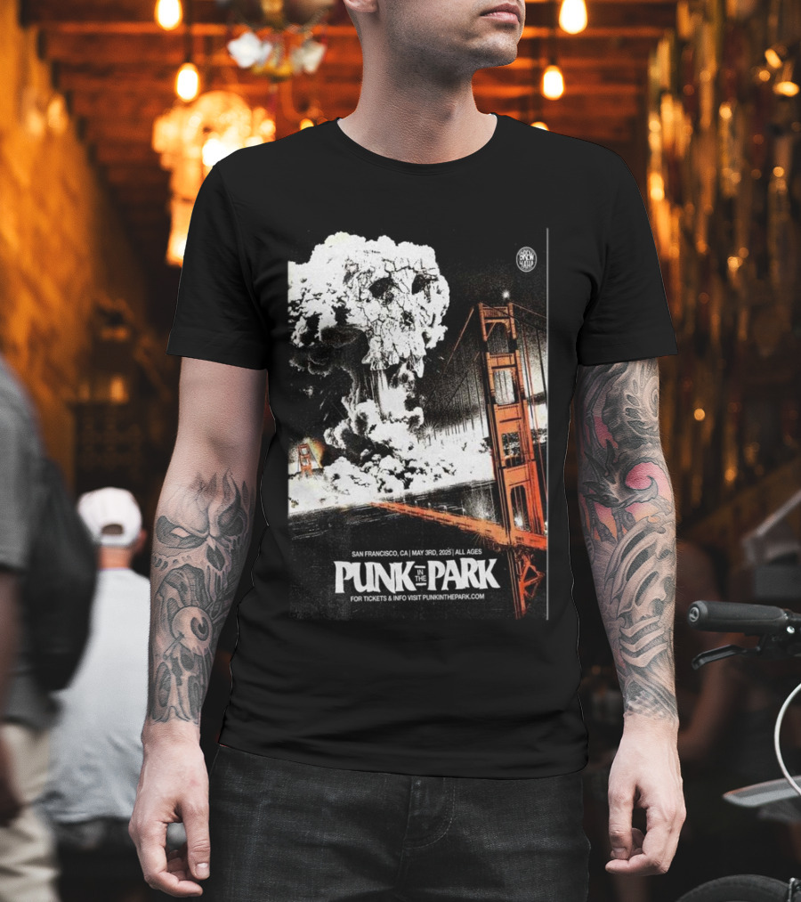 Punk In The Park San Francisco May 3 2025 Golden Gate Explosive Skull Event T-Shirt