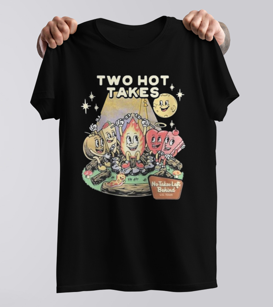 Two Hot Takes Campfire Characters No Takes Left Behind U.S. Tour T-Shirt