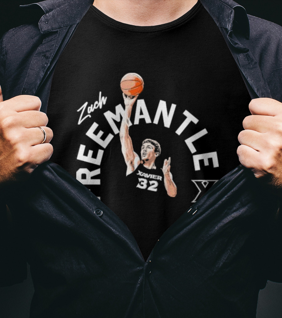 Zach Freemantle Xavier 32 Basketball Xavier Musketeers T-Shirt