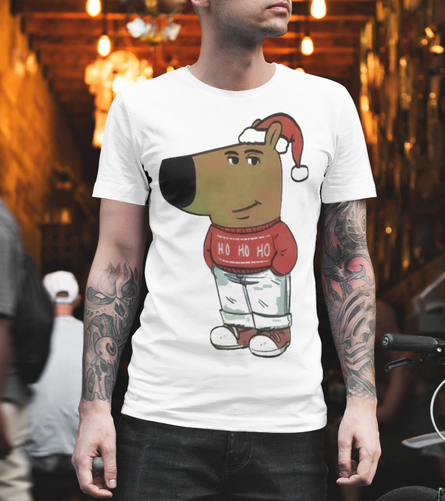 Ho Ho Ho Chill Guy Dog Christmas T-Shirt