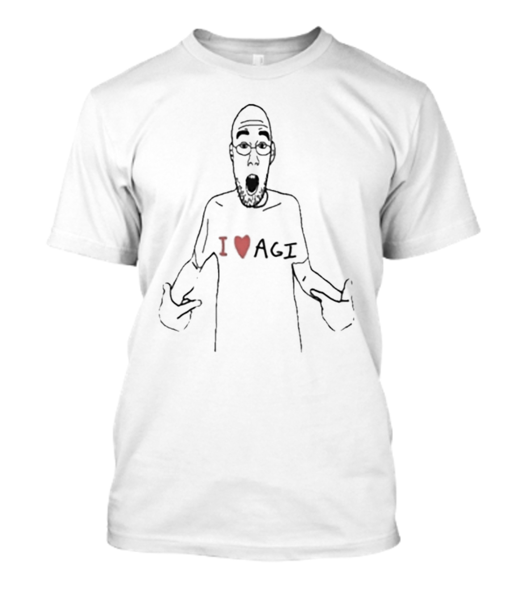 I Love AGI Surprised Cartoon Character T-Shirt