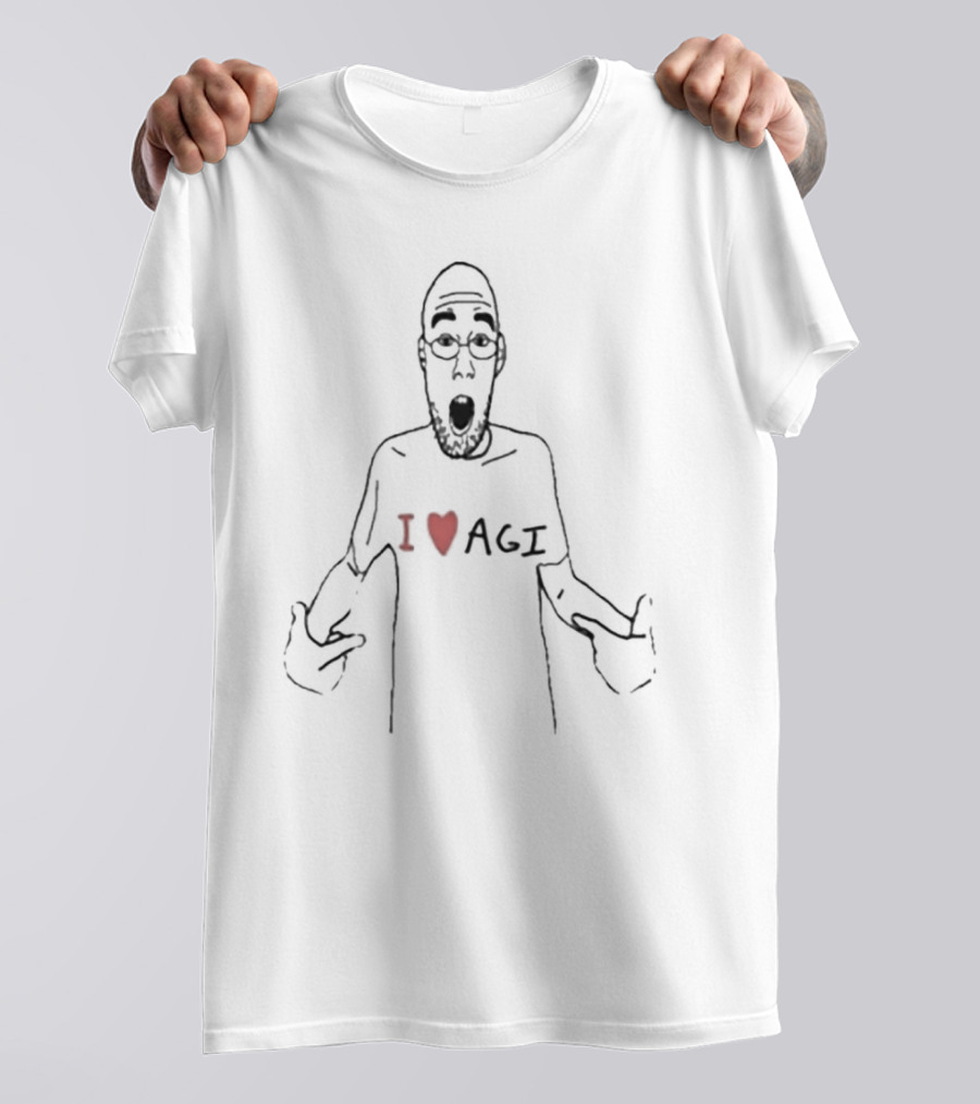 I Love AGI Surprised Cartoon Character T-Shirt