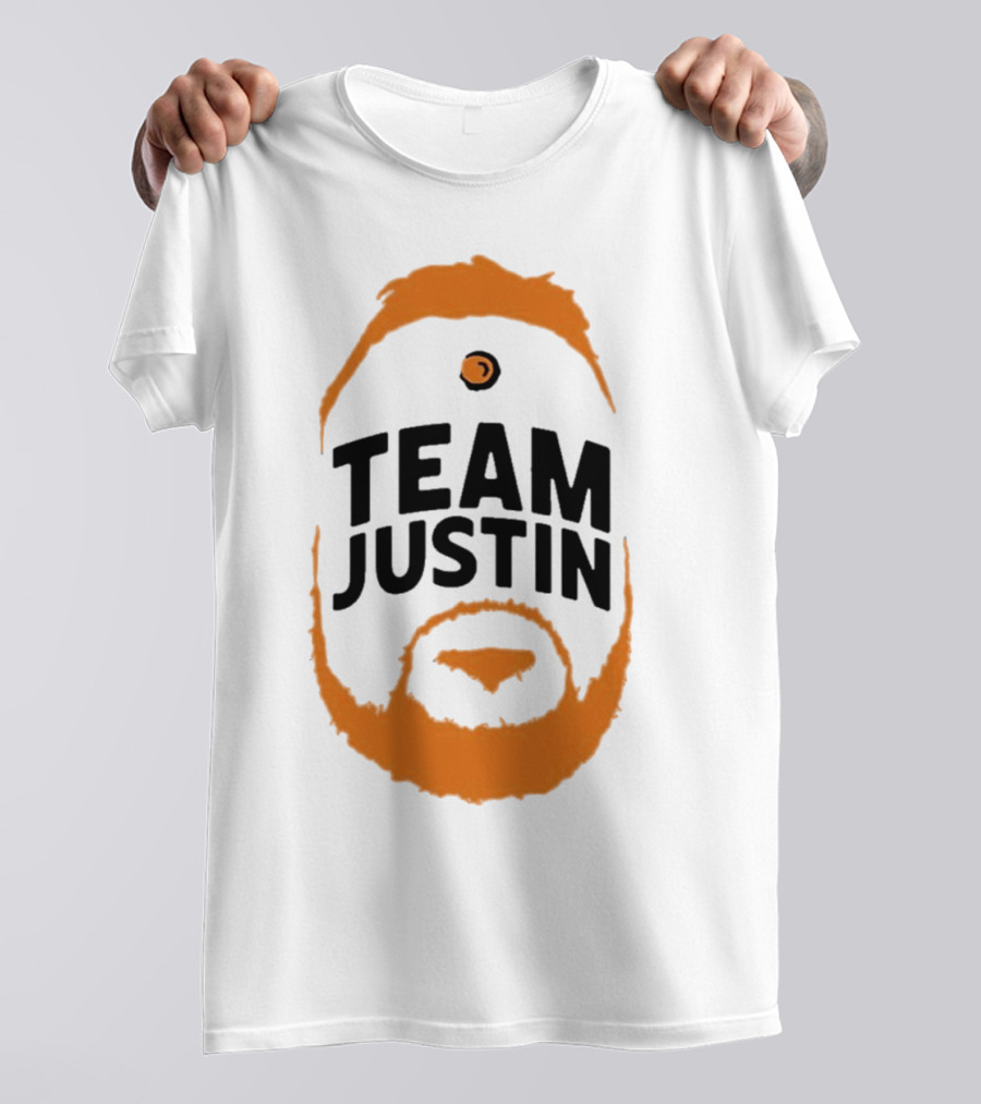 Team Justin Beard Bracket Logo Face T-Shirt