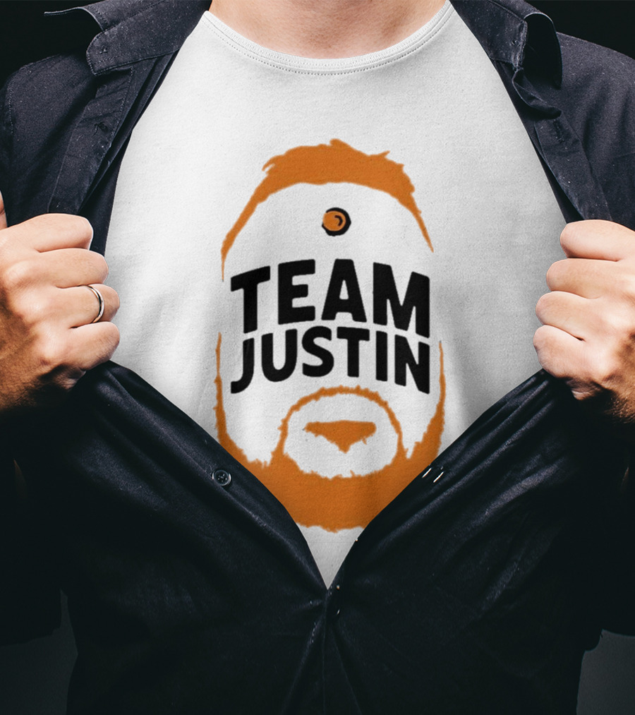 Team Justin Beard Bracket Logo Face T-Shirt