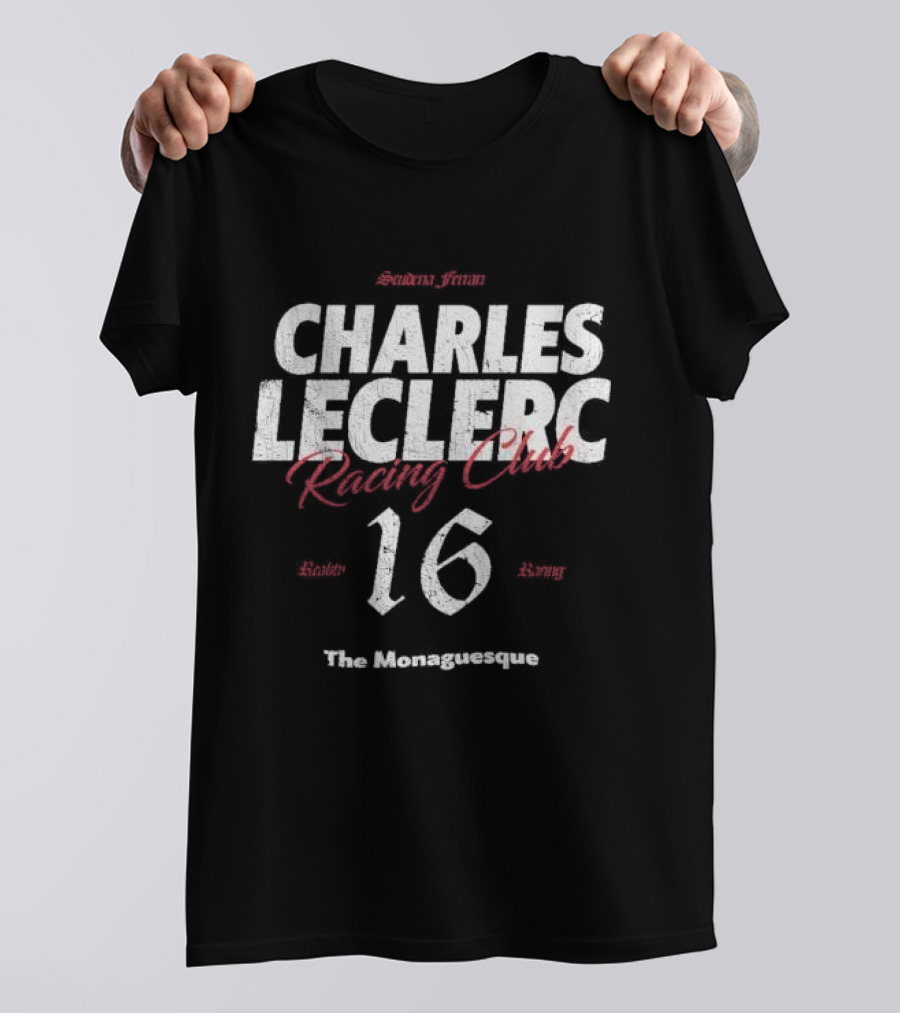 Scuderia Ferrari Charles Leclerc Racing Club 16 The Monaguesque T-Shirt