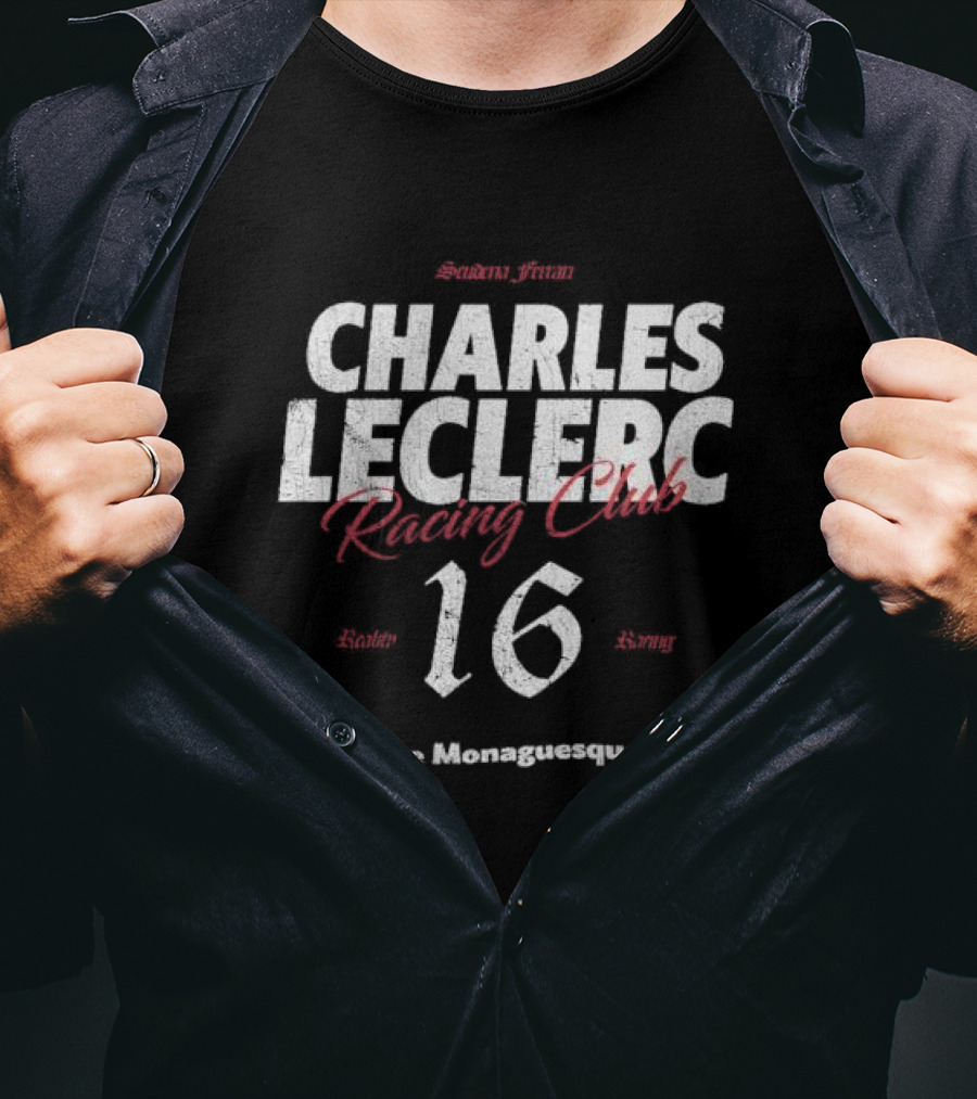Scuderia Ferrari Charles Leclerc Racing Club 16 The Monaguesque T-Shirt