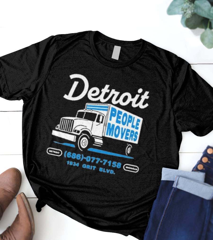 Detroit Michigan People Movers 686 077 7158 1934 Grit BLVD T-Shirt