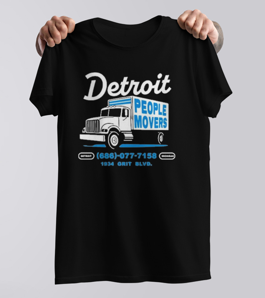 Detroit Michigan People Movers 686 077 7158 1934 Grit BLVD T-Shirt