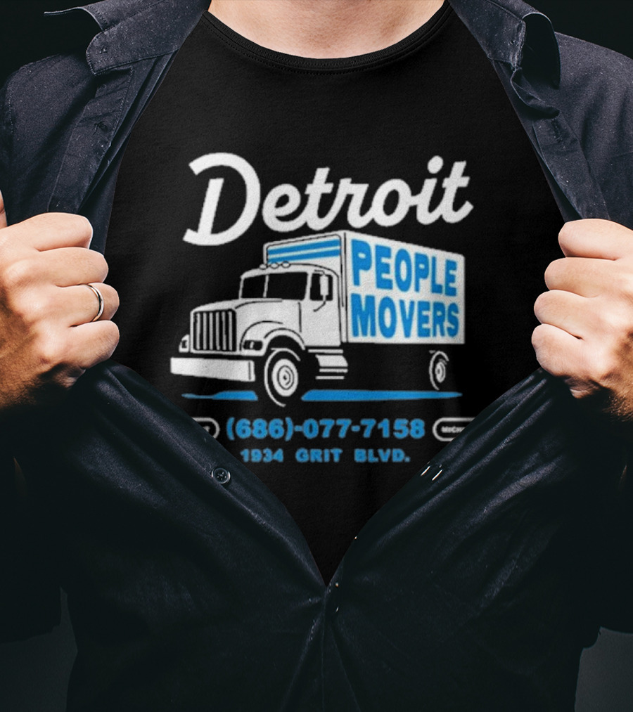 Detroit Michigan People Movers 686 077 7158 1934 Grit BLVD T-Shirt