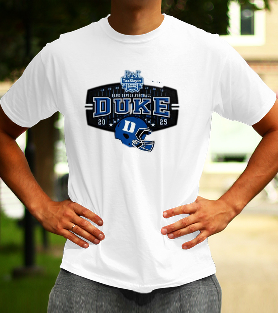 Duke Blue Devils Football TaxSlayer Gator Bowl 2025 Helmet Jacksonville FL T-Shirt