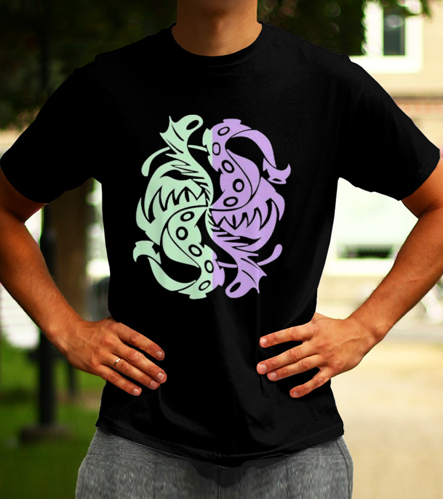 Envy Sigil Green And Purple Tribal Yin Yang T-Shirt