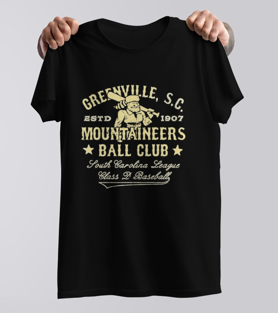 Greenville SC Estd 1907 Mountaineers Ball Club South Carolina League Class D Baseball T-Shirt