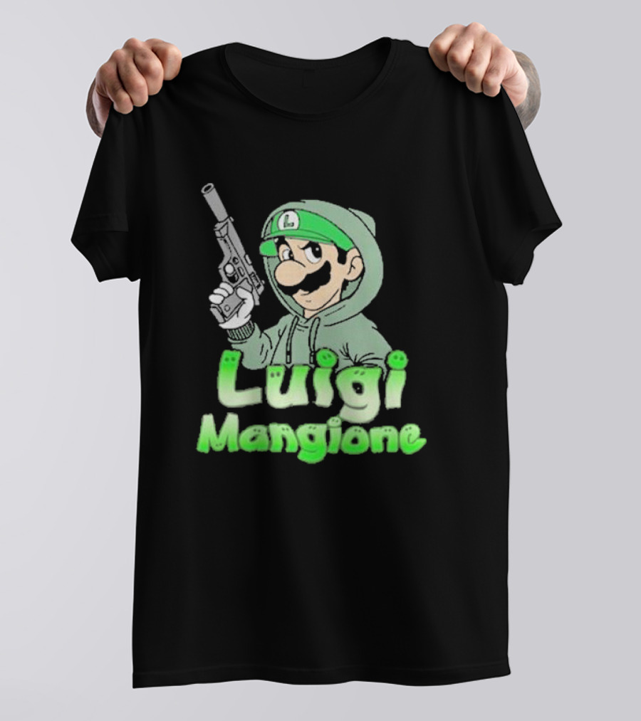 Luigi Mangione Hoodie Gun Character Mashup T-Shirt
