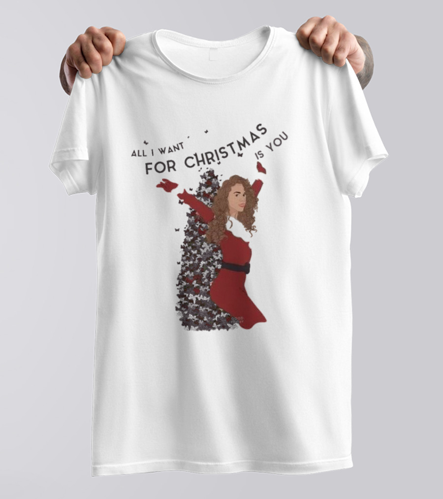All I Want For Christmas Is You Mariah Carey Butterfly Holiday T-Shirt