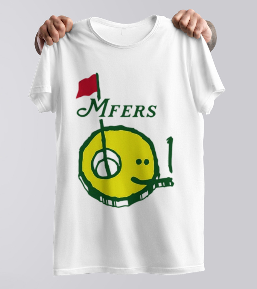 Mfers Sartosh Pitito Golf Flag Yellow Face T-Shirt