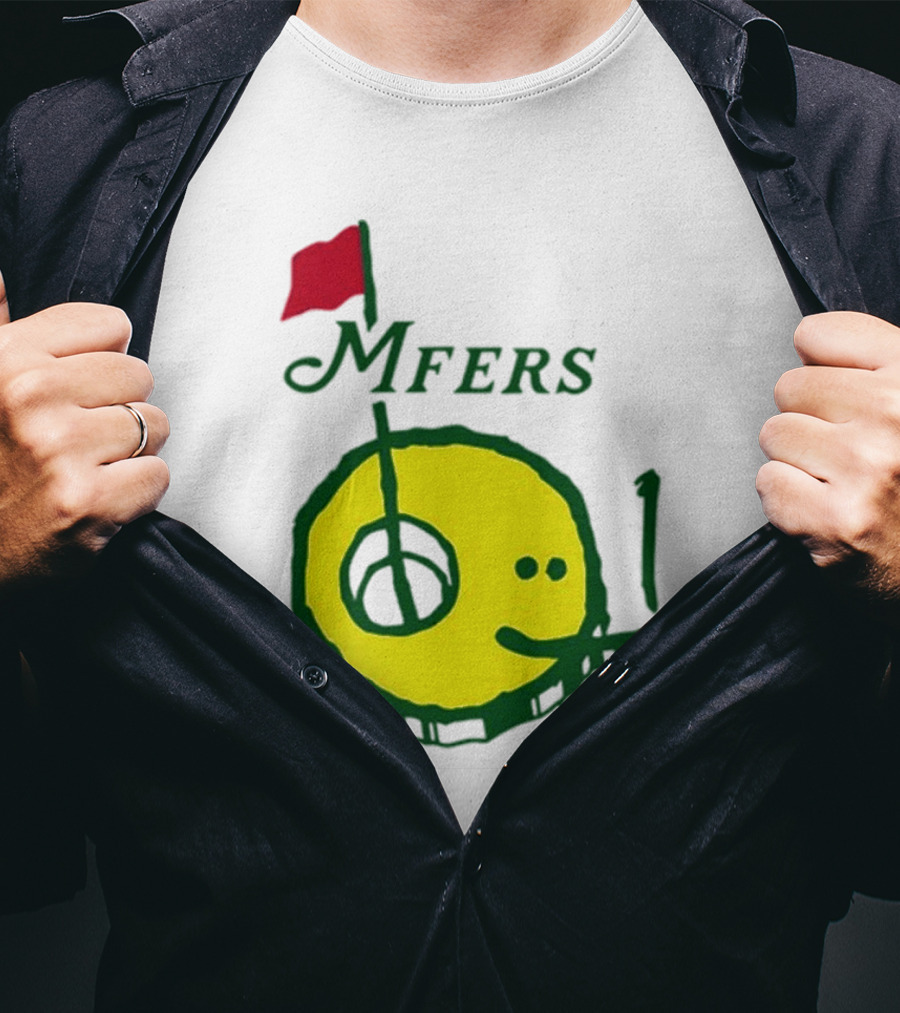 Mfers Sartosh Pitito Golf Flag Yellow Face T-Shirt