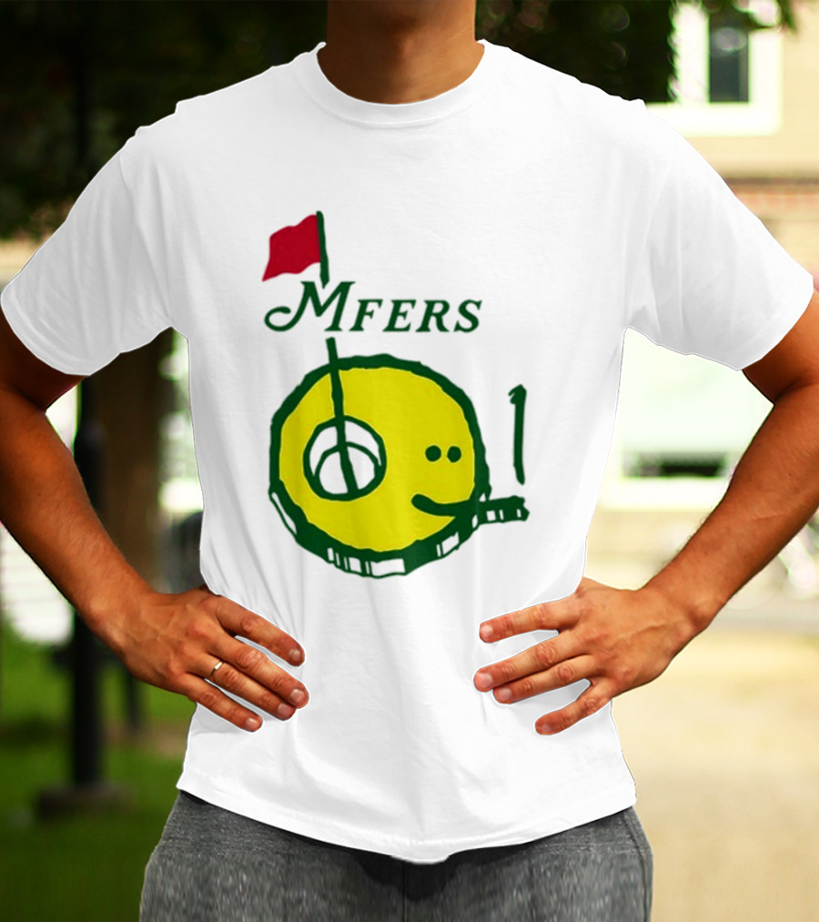 Mfers Sartosh Pitito Golf Flag Yellow Face T-Shirt