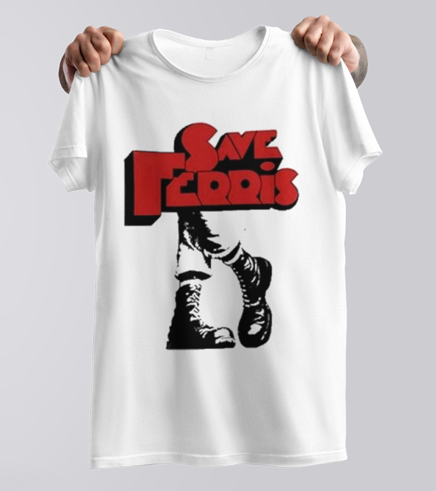 Save Ferris Punk Boots Iconic Style Ferris Bueller's Day Off T-Shirt