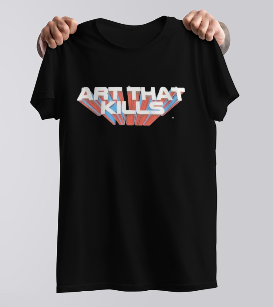 Art That Kills Gallery Dept Vintage Style Retro 3D Text T-Shirt