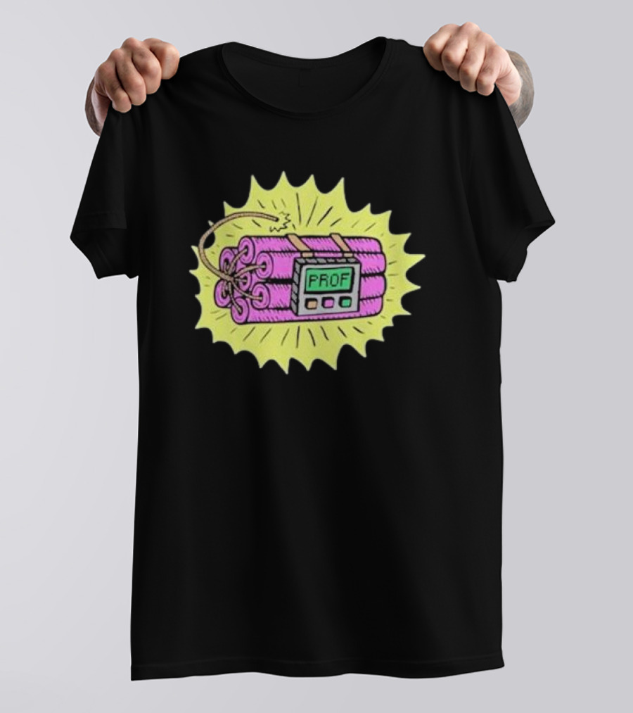 Prof Dynamite Cartoon Bomb Graphic T-Shirt