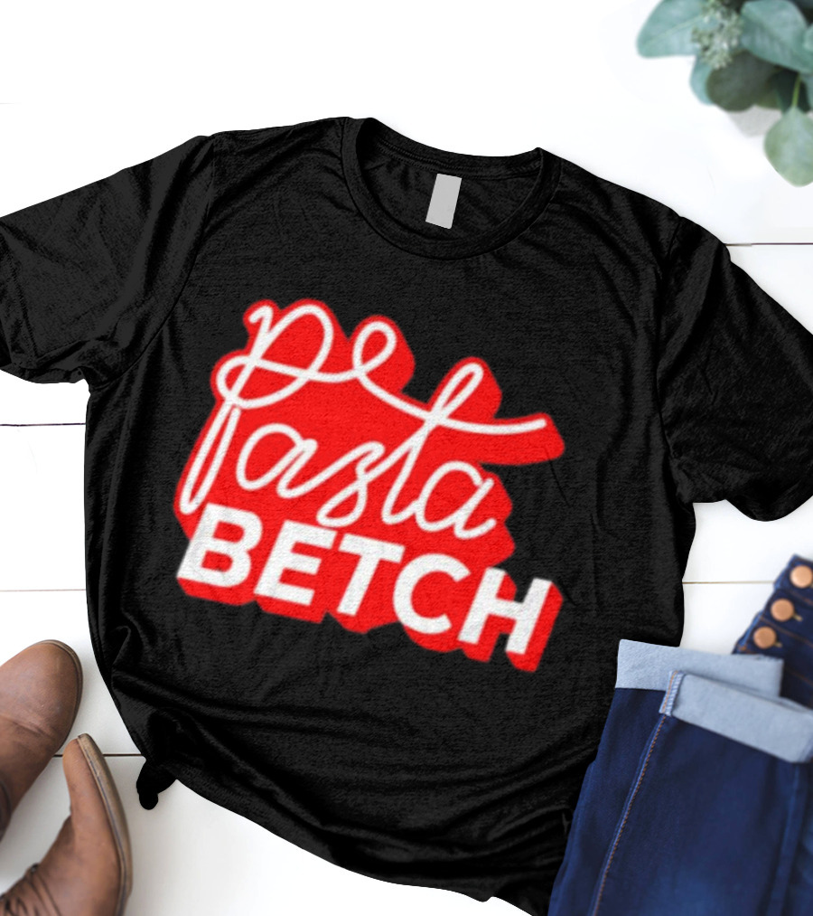 ITSQCP Pasta Betch Red And White Bold Script T-Shirt