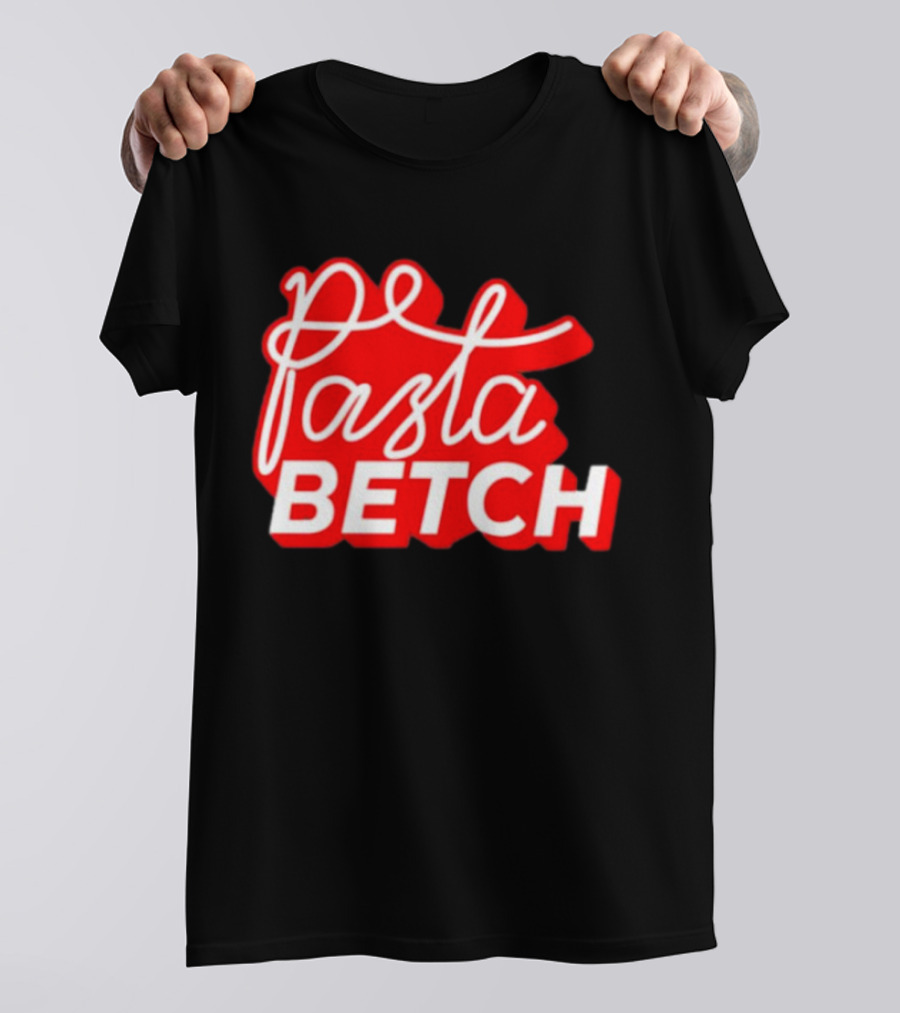 ITSQCP Pasta Betch Red And White Bold Script T-Shirt
