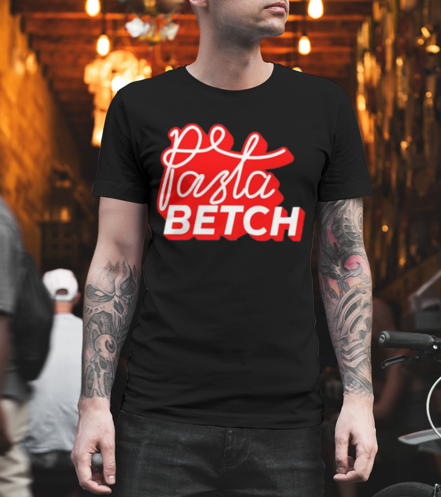 ITSQCP Pasta Betch Red And White Bold Script T-Shirt