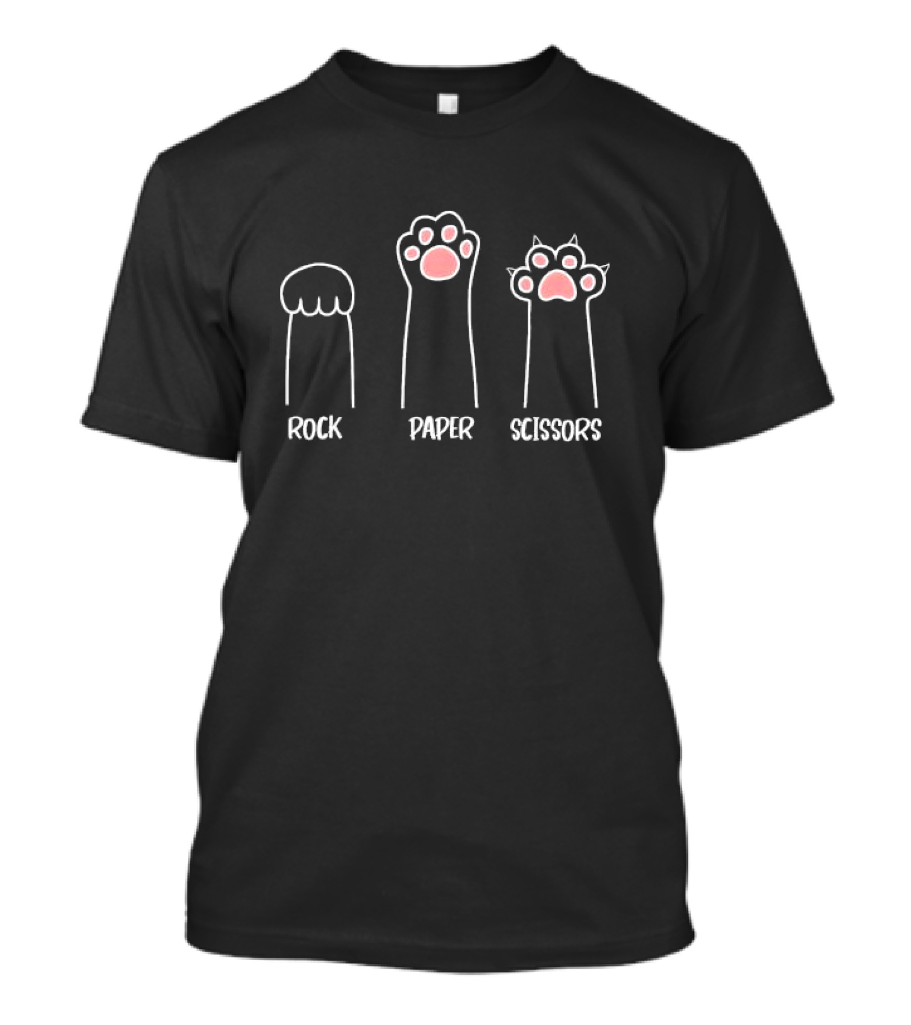 Rock Paper Scissors Hand Game Cute Paw Paws T-Shirt
