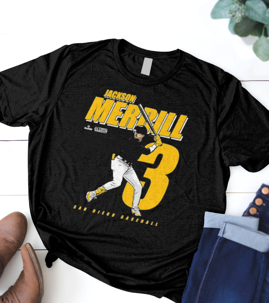 Jackson Merrill 3 San Diego Baseball Clutch Players T-Shirt