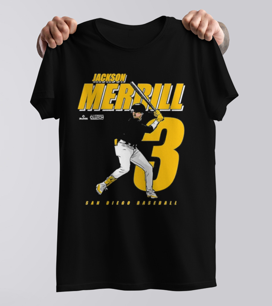Jackson Merrill 3 San Diego Baseball Clutch Players T-Shirt
