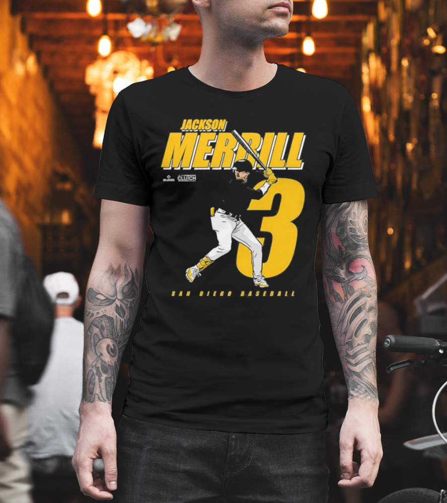 Jackson Merrill 3 San Diego Baseball Clutch Players T-Shirt