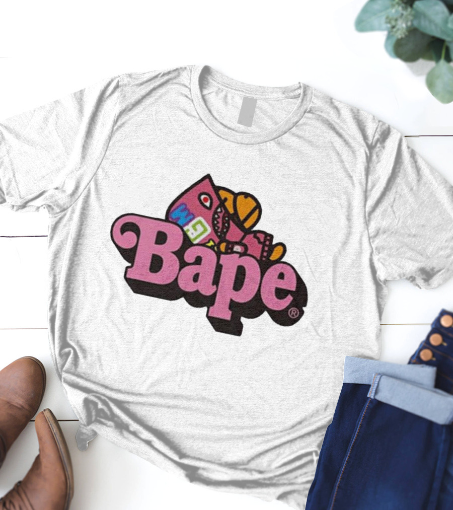 Bape Pink Shark Milo WGM T-Shirt