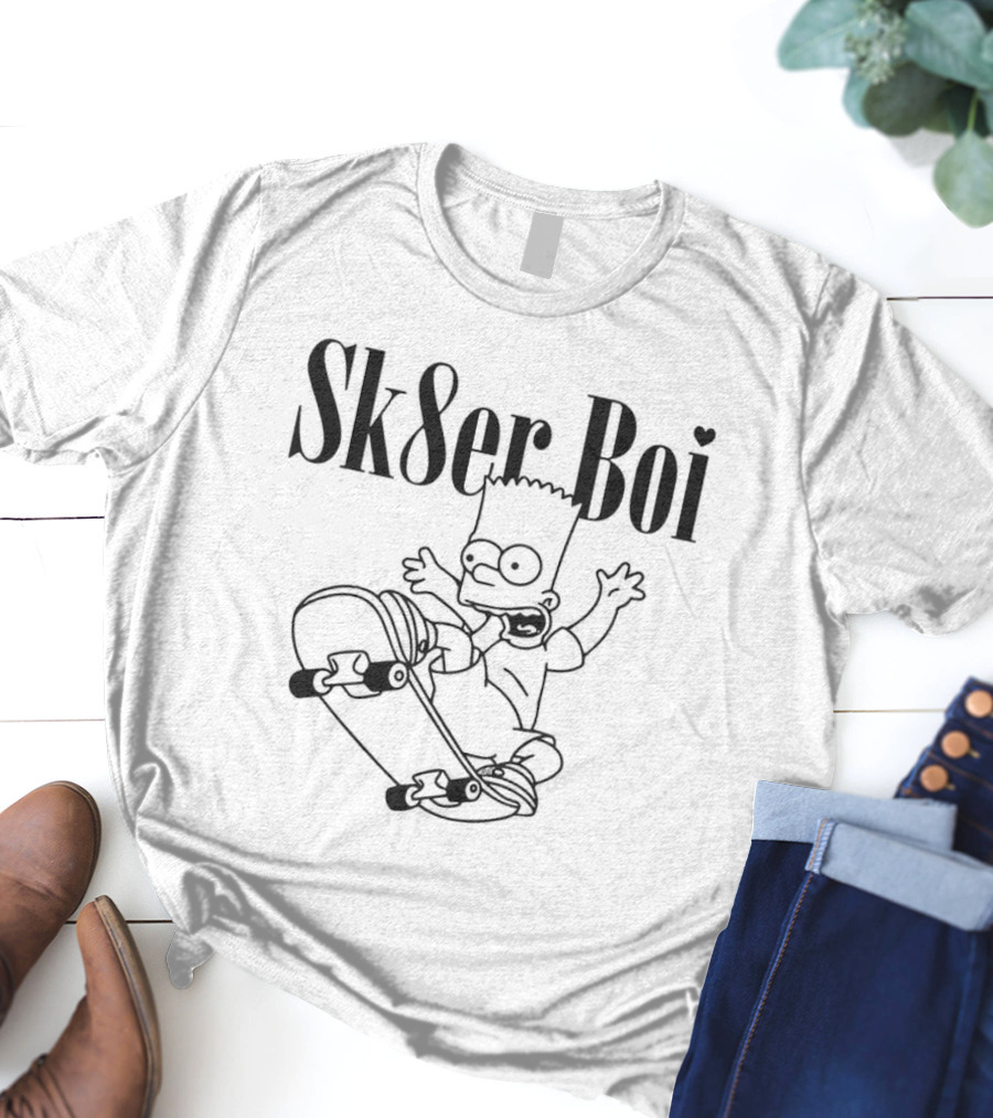 Sk8er Boi Bart Simpsons Skateboarding Iconic Character T-Shirt