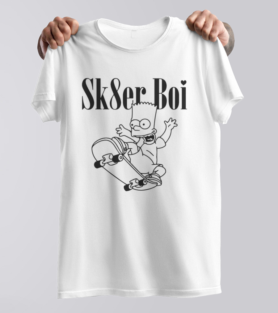 Sk8er Boi Bart Simpsons Skateboarding Iconic Character T-Shirt