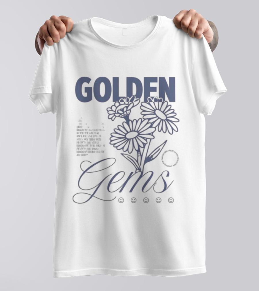 Golden Gems Smiley Daisy Manifesto T-Shirt