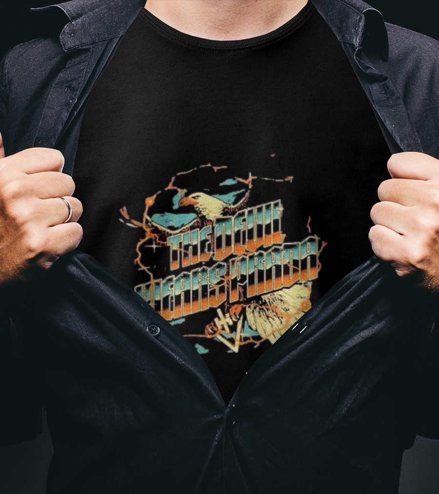 The Devil Wears Prada Bald Eagle Electric Orange And Blue T-Shirt