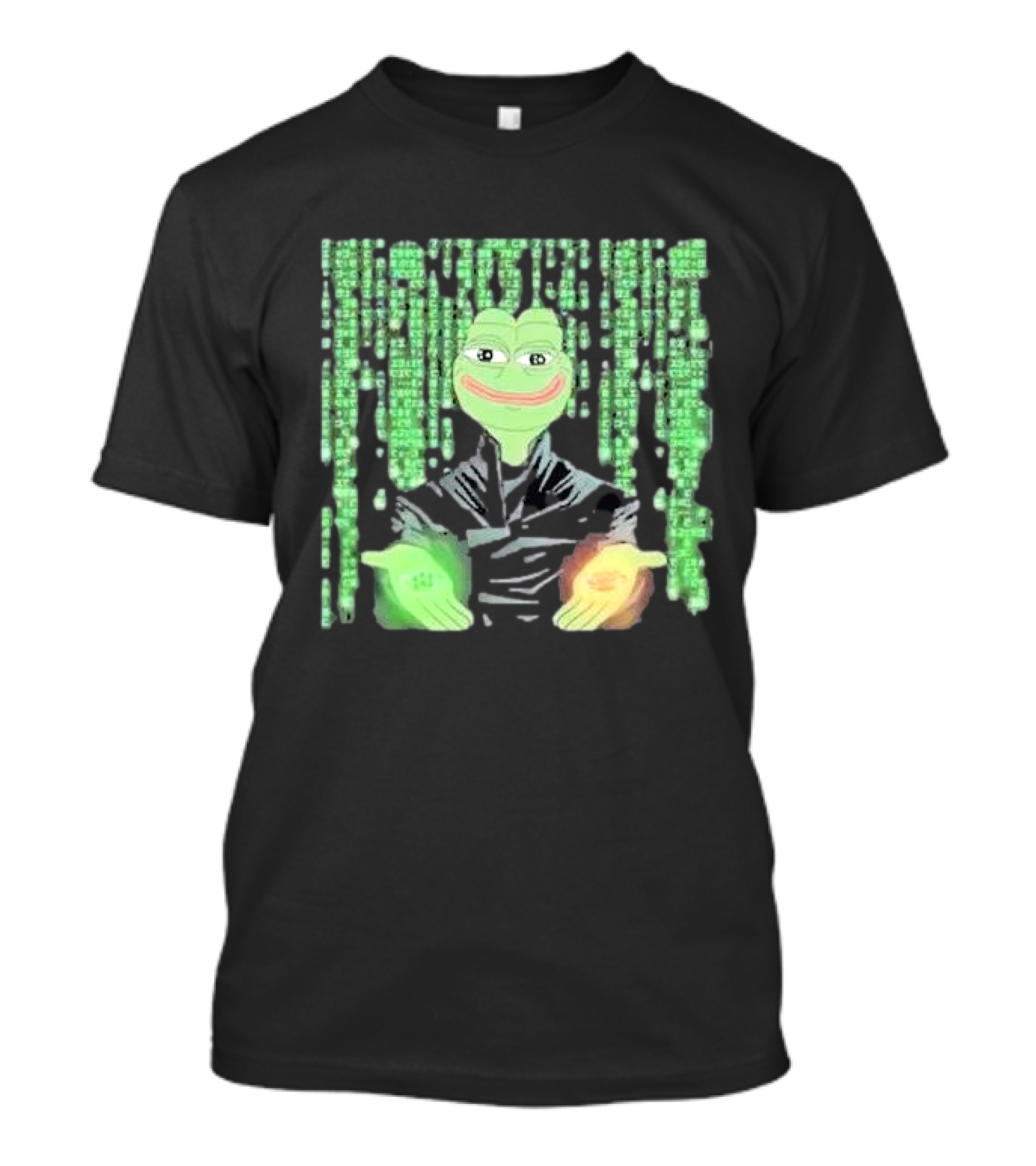 Pepe Matrix Code With Green Red Pill Aesthetic T-Shirt