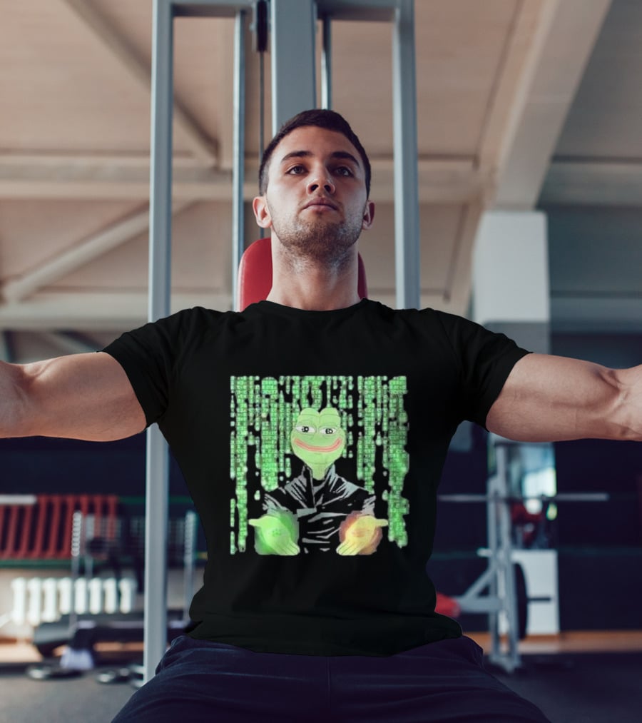 Pepe Matrix Code With Green Red Pill Aesthetic T-Shirt