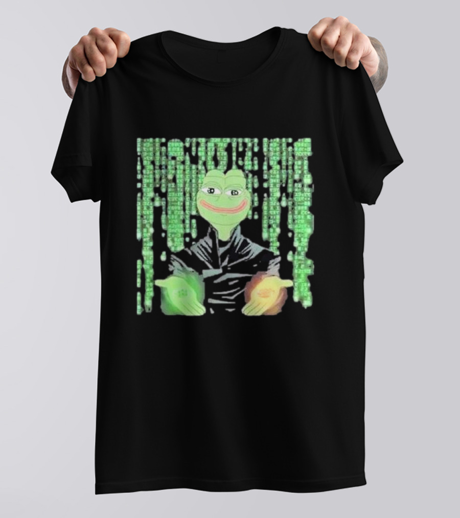 Pepe Matrix Code With Green Red Pill Aesthetic T-Shirt