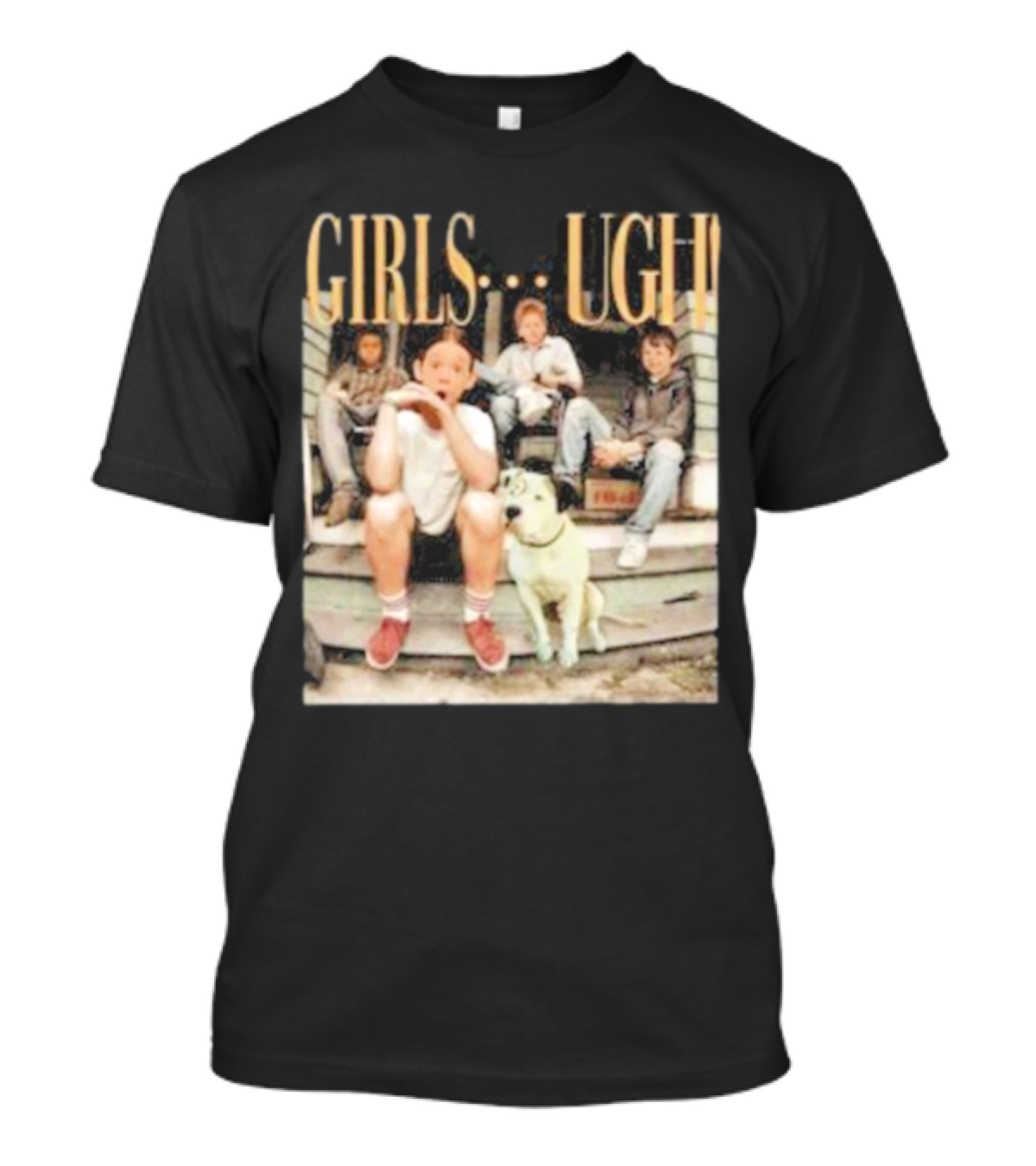 GIRLS UGH Thug Life Valentine Boys Sitting With Dog T-Shirt