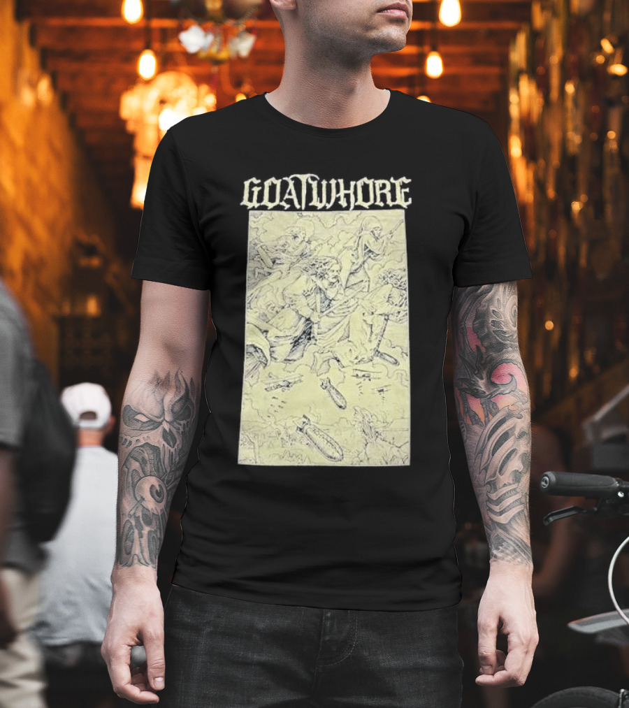 Goatwhore Band Illustration With Mythical Figures And Creatures T-Shirt