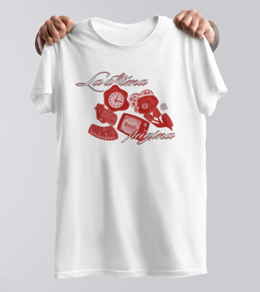 Chiara Oliver La Última Página Reloj Libro Vida Bucle Flor Esquema Rojo T-Shirt