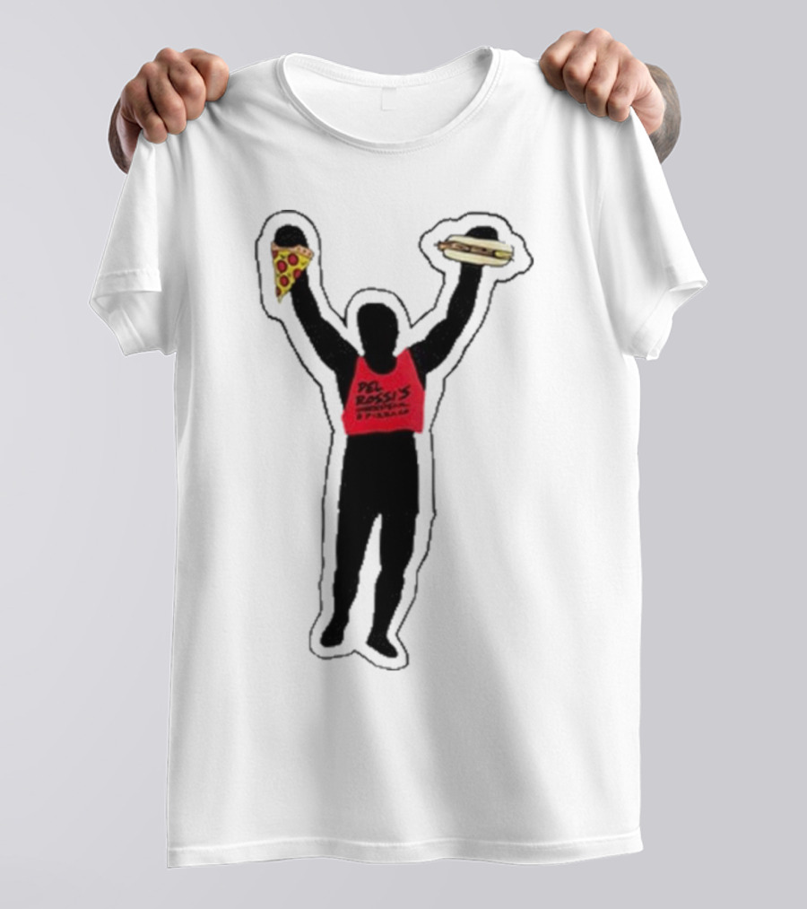 Dave Portnoy Del Rossi’s Strongman Cheesesteak Pizza T-Shirt